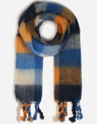 Fular Albastru-Bleumarin în carouri cu împletitură decorativă Eveltinae