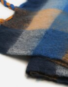  Fular Albastru-Bleumarin în carouri cu împletitură decorativă Eveltinae