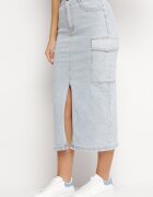  Fustă Albastru deschis Midi Denim cu buzunare largi Carlana