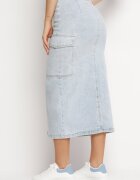  Fustă Albastru deschis Midi Denim cu buzunare largi Carlana