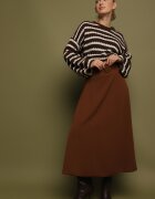  Fustă Maro Simplă Maxi cu elastic în talie și cataramă Orirsa