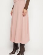  Fustă Roz Netedă Maxi cu Elastic în Talie și Cataramă Orirsa