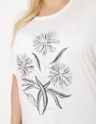 g-dz fashion Bluză Albă Decorată cu Zirconii și Imprimeu Metalic Ralilena