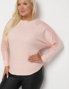 g-dz fashion Bluză Roz pal cu viscoză și bumbac croi liliac decorată cu dantelă și zirconii Erisele
