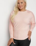 g-dz fashion Bluză Roz pal cu viscoză și bumbac croi liliac decorată cu dantelă și zirconii Erisele