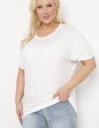 g-dz fashion Tricou Alb cu Mâneci tip liliac Salilena