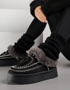 gavi Cizme de zăpadă Negre pe Talpă Groasă cu Broderie și Blană Ezilune