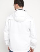  Geacă Albă Windbreaker cu Glugă Ascunsă în Guler Fioratte