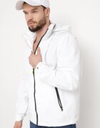  Geacă Albă Windbreaker cu Glugă Ascunsă în Guler Fioratte