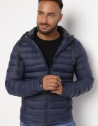  Geacă Bleumarin Matlasată cu Glugă Vifena