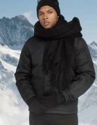  Geacă de iarnă Neagră cu glugă detașabilă și manșete elastice la mâneci Emarion