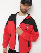 Geacă de Tranziție Negru-Roșu Windstopper cu Glugă și Imprimeu Decorativ Amastra