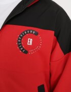  Geacă de Tranziție Negru-Roșu Windstopper cu Glugă și Imprimeu Decorativ Amastra