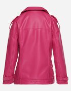  Geacă fucsia tip ramones cu curea decorativă din piele ecologică Kotiara