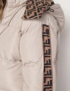  Geacă Puffer bej reversibilă cu glugă detașabilă și buzunare Erisaria