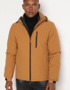  Geacă tip windbreaker maro deschis cu Glugă detașabilă și Interior matlasat Tintoria