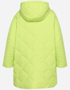  Geacă Verde Oversize cu Glugă cu Matlasare Decorativă și Despicătură Klimella