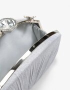  Geantă Argintie Sclipitoare de Seară cu închizătoare de cristal Norrda