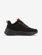 gelteo Încălțăminte Sport Negru-Roșu Sneakers cu Talpă Embosată cu Inscripția Hesehe