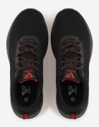 gelteo Încălțăminte Sport Negru-Roșu Sneakers cu Talpă Embosată cu Inscripția Hesehe