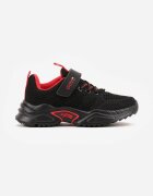 gelteo Pantofi sport Negru-Roșii Sneakers cu Branț din Piele și Model Geometric Dephiera