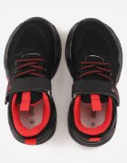 gelteo Pantofi sport Negru-Roșii Sneakers cu Branț din Piele și Model Geometric Dephiera