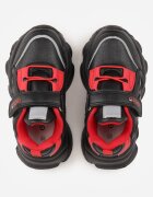 gelteo Pantofi sport Sneakers Negru-Roșu cu Scris și Motiv Geometric Fraile
