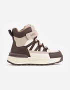gelteo Sneakers din denim cu curele decorative și inscripția Liomira Alb cu maro