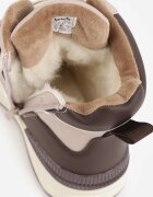 gelteo Sneakers din denim cu curele decorative și inscripția Liomira Alb cu maro