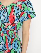 generation Rochie Albastră Din bumbac cu Model Abstract Emilisse
