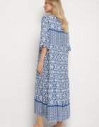 generation Rochie albastru deschis din bumbac stil boho cu legătură la decolteu Orradelle