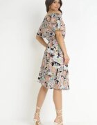 generation Rochie Bej-Neagră Din bumbac Stil spaniol Cu model Paisley Rosalita