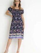 generation Rochie Bleu-marin Cloche Din bumbac Spaniolă cu model Paisley Dottia