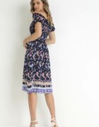 generation Rochie Bleu-marin Cloche Din bumbac Spaniolă cu model Paisley Dottia