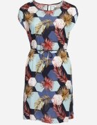 generation Rochie bleumarin Legată în talie cu Model Abstract Crapatura la spate Risallete