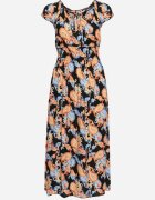 generation Rochie de bumbac negru-albastru cu elastic în talie Zilletta
