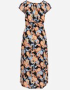 generation Rochie de bumbac negru-albastru cu elastic în talie Zilletta