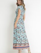 generation Rochie învăluită maxi albastră deschisă cu elastic în talie cu imprimeu Paisley Anitte