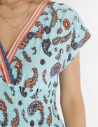 generation Rochie învăluită maxi albastră deschisă cu elastic în talie cu imprimeu Paisley Anitte