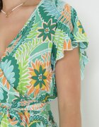 generation Rochie Maxi Verde din Bumbac cu Decolteu Petrecut și Curea din Material Nadalynn