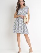 generation Rochie Mini Verde-Violet de Bumbac cu Talie Elastică Caara