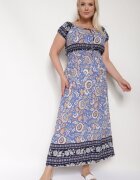 generation Rochie mov de bumbac cu elastic în talie și decolteu legat Emetta