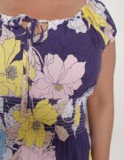 generation Rochie Mov-Galbenă din Bumbac cu Croială Cloș cu Elastic în Talie Euretta