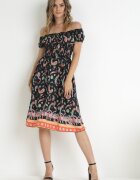 generation Rochie Neagră Cloș Din Bumbac Stil Spaniol Cu Model Paisley Dottia