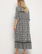 generation Rochie Neagră De bumbac în stil Boho cu șiret la decolteu Orradelle