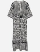 generation Rochie Neagră De bumbac în stil Boho cu șiret la decolteu Orradelle
