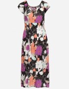generation Rochie Negru-Violet din bumbac cu croi evazat cu elastic în talie Euretta