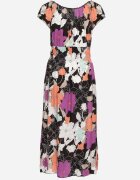 generation Rochie Negru-Violet din bumbac cu croi evazat cu elastic în talie Euretta