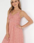 generation Rochie Roz Evazată Din Bumbac Cu Bretele Ruweida