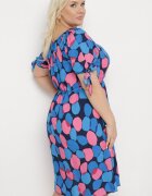 generation Rochie Trapezoidală Albastră din Bumbac cu Decolteu Elastic și Șnur în Talie Eeraphina